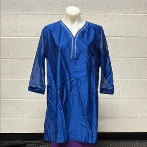 Blue Sheer Sleeve Tunic